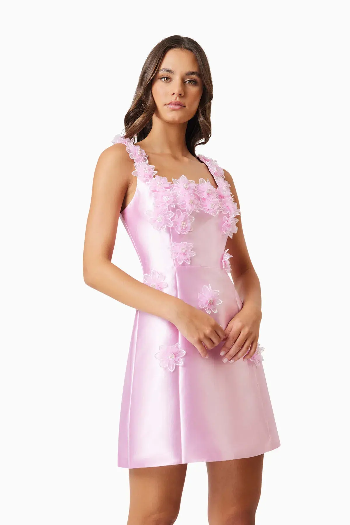 Elliatt Elder Floral Decal Applique Mini Dress In Pink Size S / AU 8 - Image 5