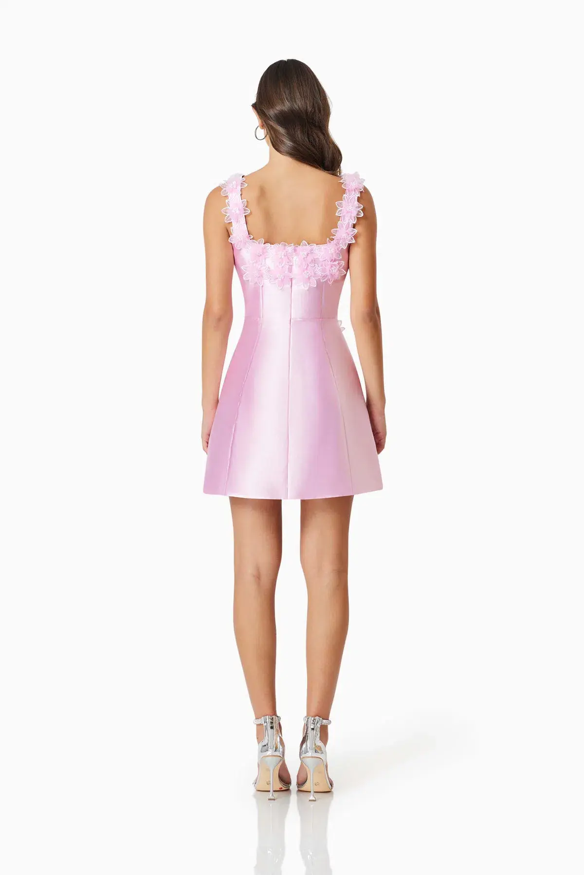 Elliatt Elder Floral Decal Applique Mini Dress In Pink Size S / AU 8 - Image 3