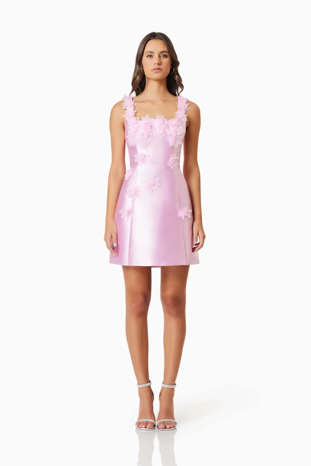 Elliatt Elder Floral Decal Applique Mini Dress In Pink Size S / AU 8 for rent on The Volte - main image