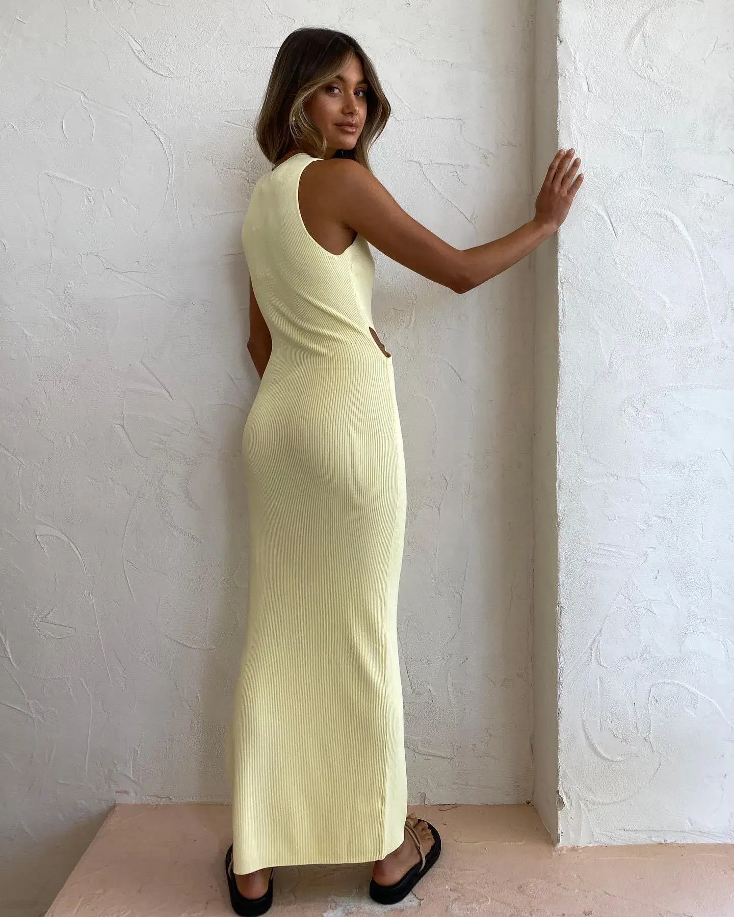 Sir the Label Kelvin Draped Dress Lemon Yellow Size 8 - Image 3