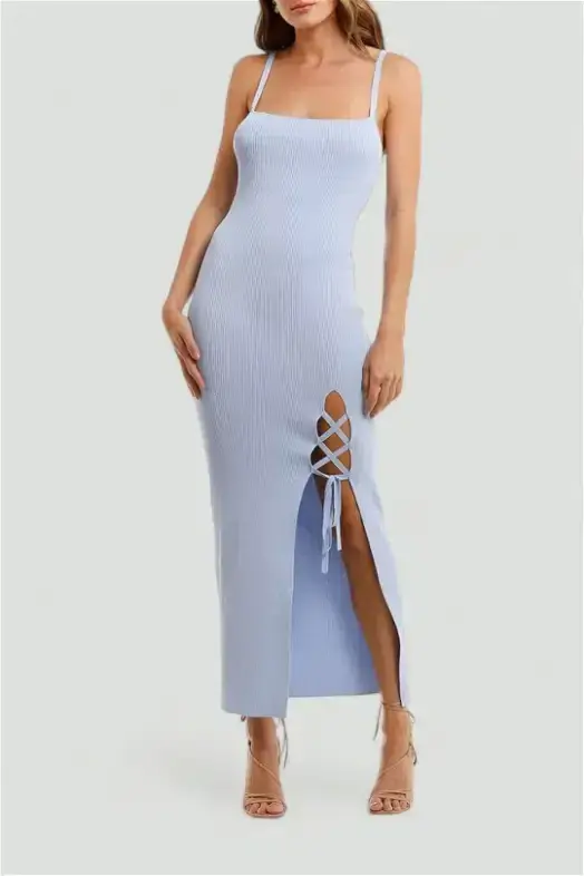 Bec & Bridge Lola Midi Dress Sky Blue Size 6 - Image 2