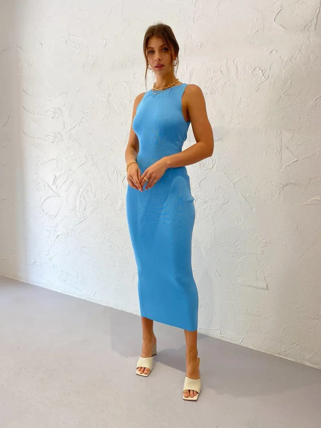 Bec & Bridge Sorbet Summer Midi Dress Azure Blue Size 8 for rent on The Volte - main image