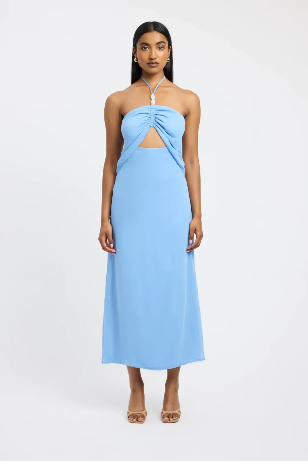 Kookai Elsa Beaded Maxi Dress Powder Blue Size 8 for rent on The Volte - main image