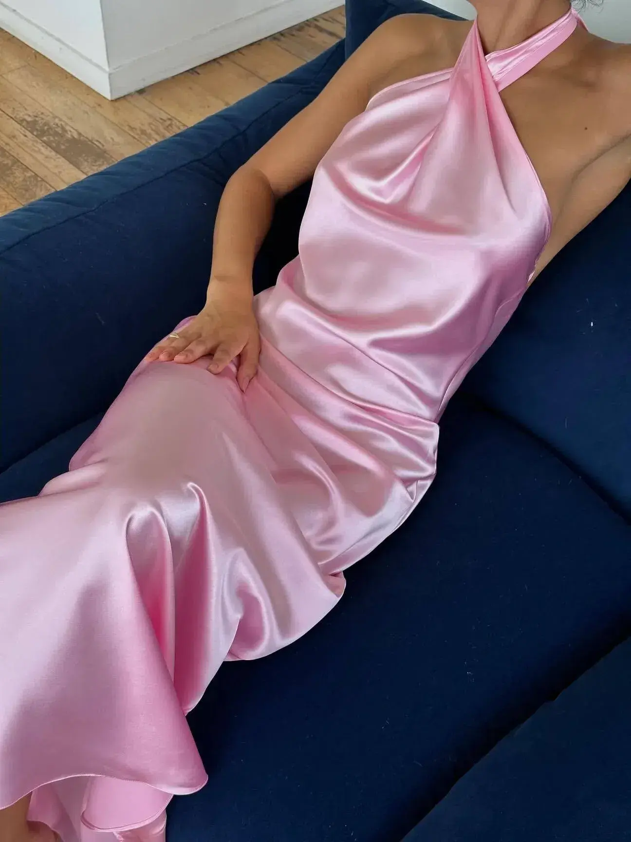 YLD Design Crossover Maxi Dress Light Pink Size S / AU 8 - Image 2