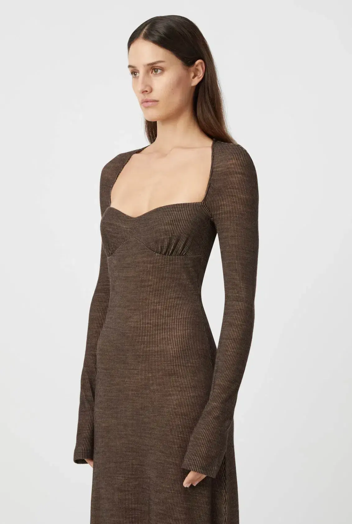 Camilla and Marc Valle Wool Maxi Dress Chocolate Brown Size 10 - Image 2