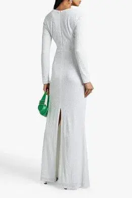 ONE33 SOCIAL Twisted Cutout Sequin Gown Dress Sequin Size 8 - Image 5