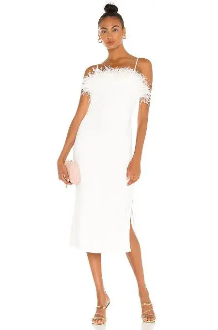 Elliatt Harley Midi Dress White Size 14 - Image 4