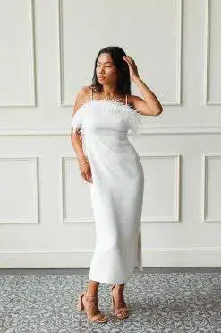 Elliatt Harley Midi Dress White Size 14 - Image 5
