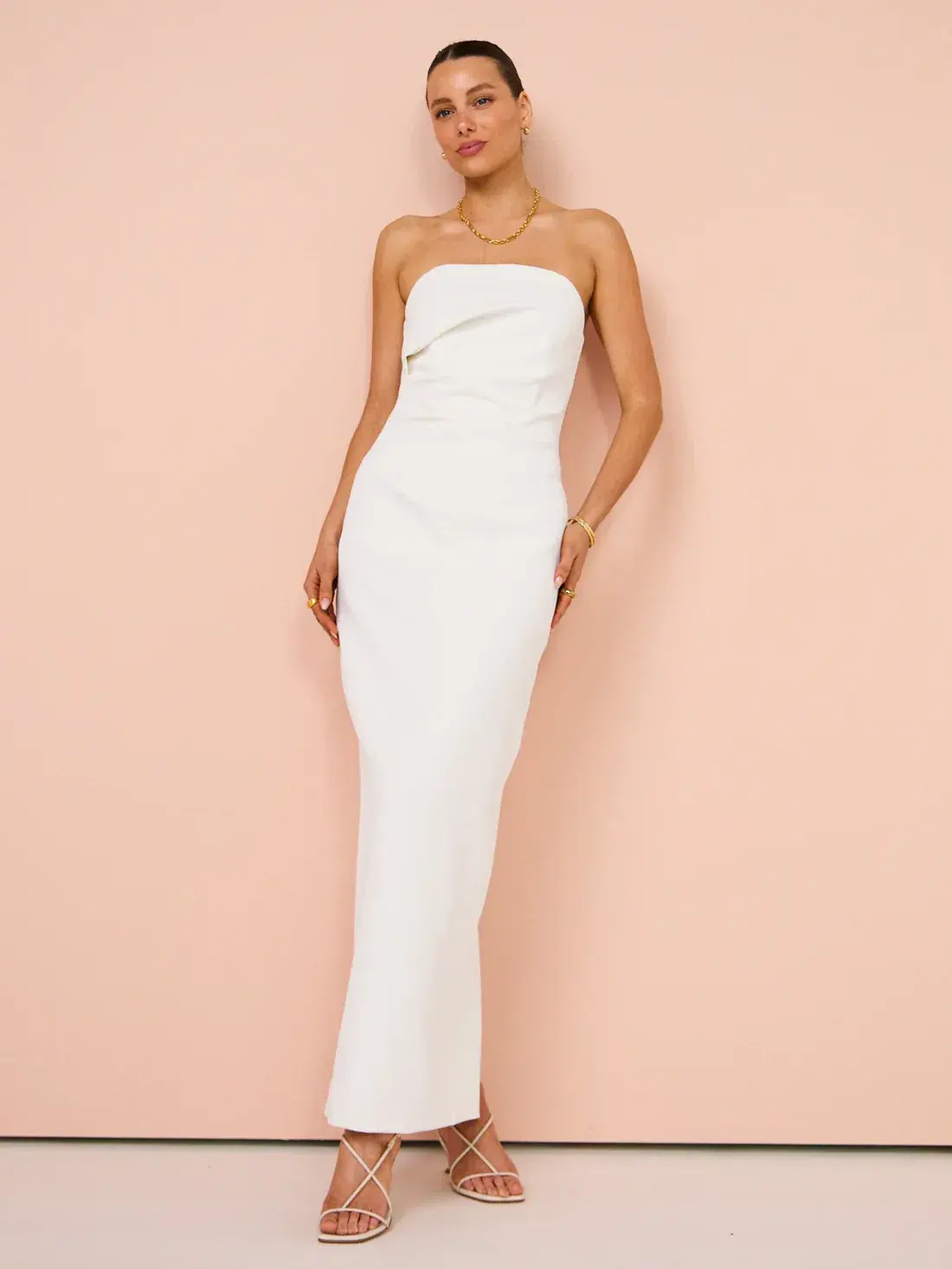 Manning Cartell Fast Forward Strapless Dress in White, Size 12 - Image 5
