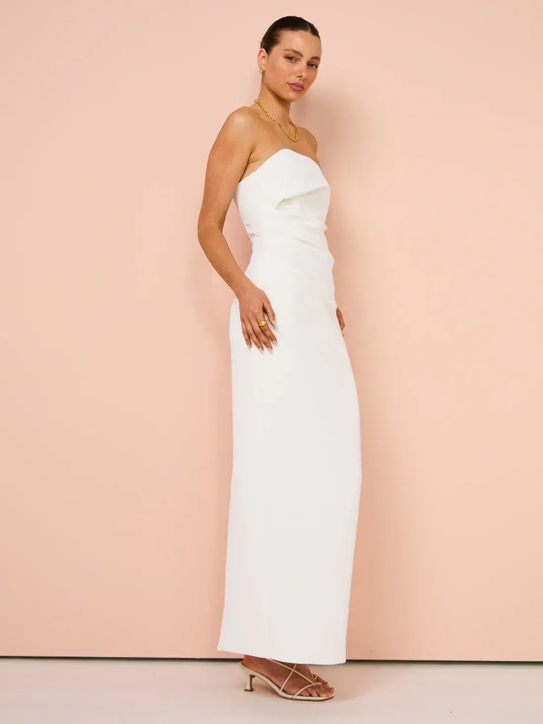 Manning Cartell Fast Forward Strapless Dress in White, Size 12 - Image 3