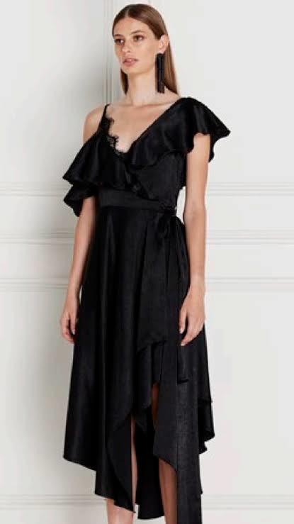 SENNA SATIN WRAP DRESS - Image 1