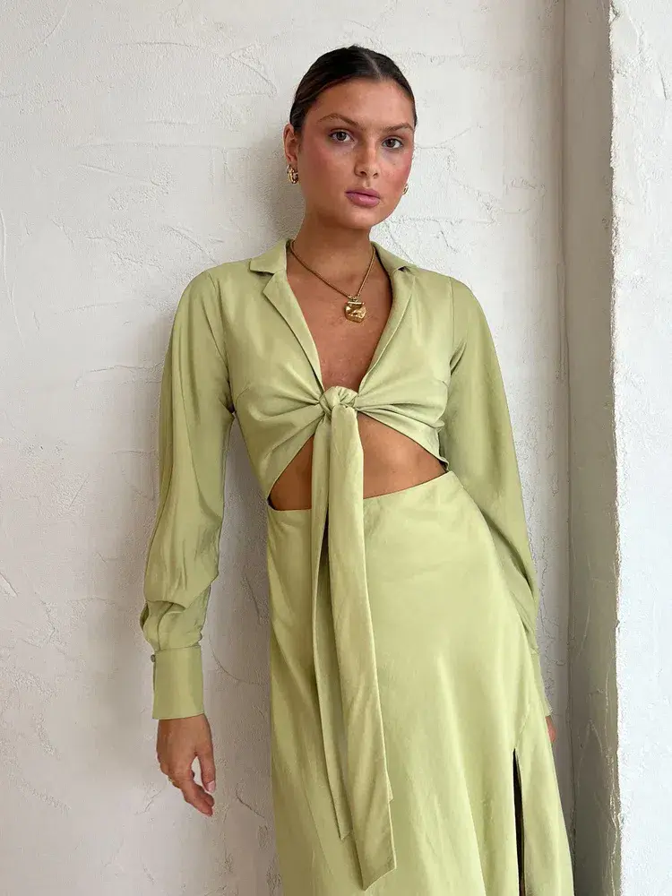 Sovere Illustrate Midi Dress Green Size 10 - Image 2