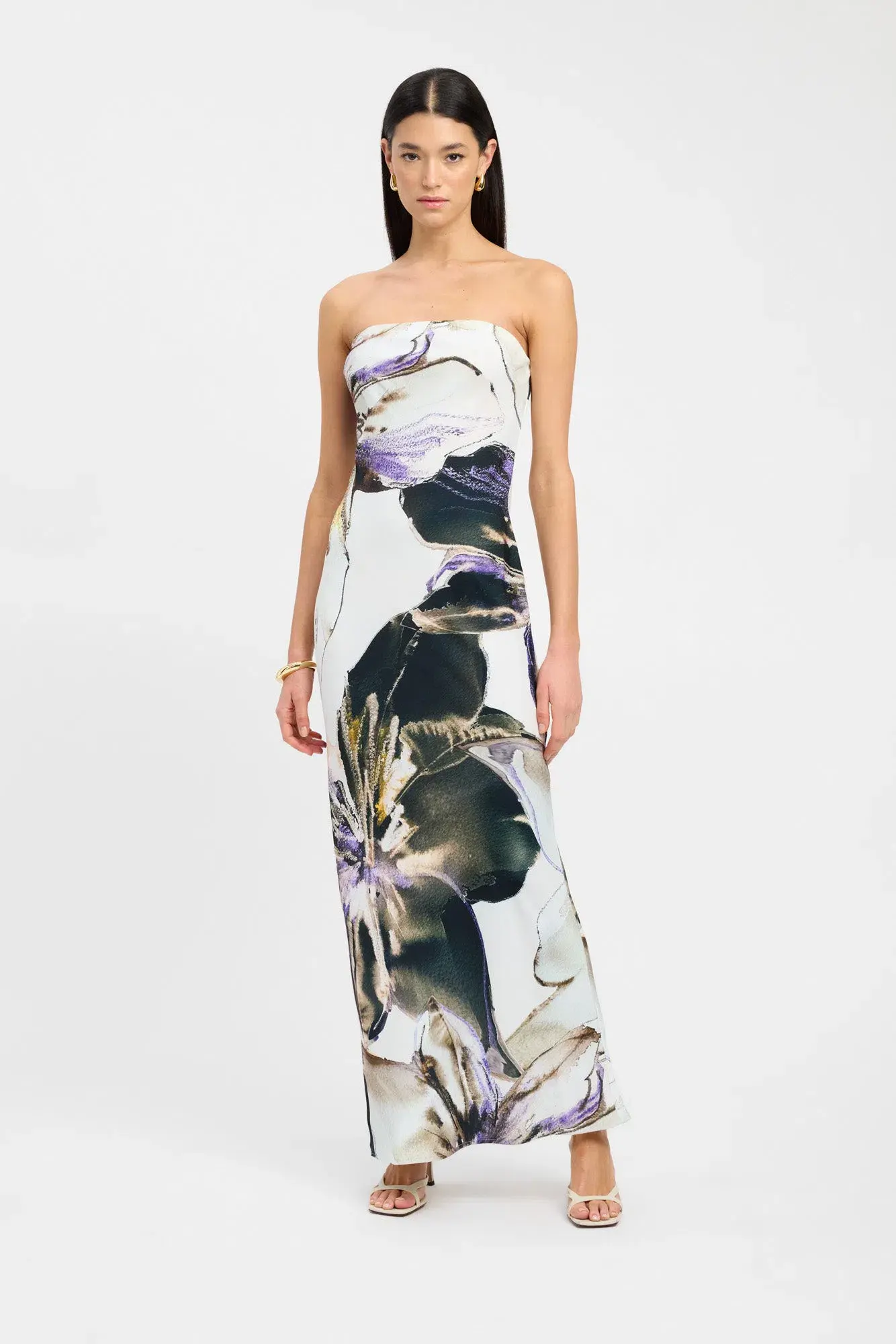 Kookai Ava Midi Dress Purple/Cream Size 8 - Image 1