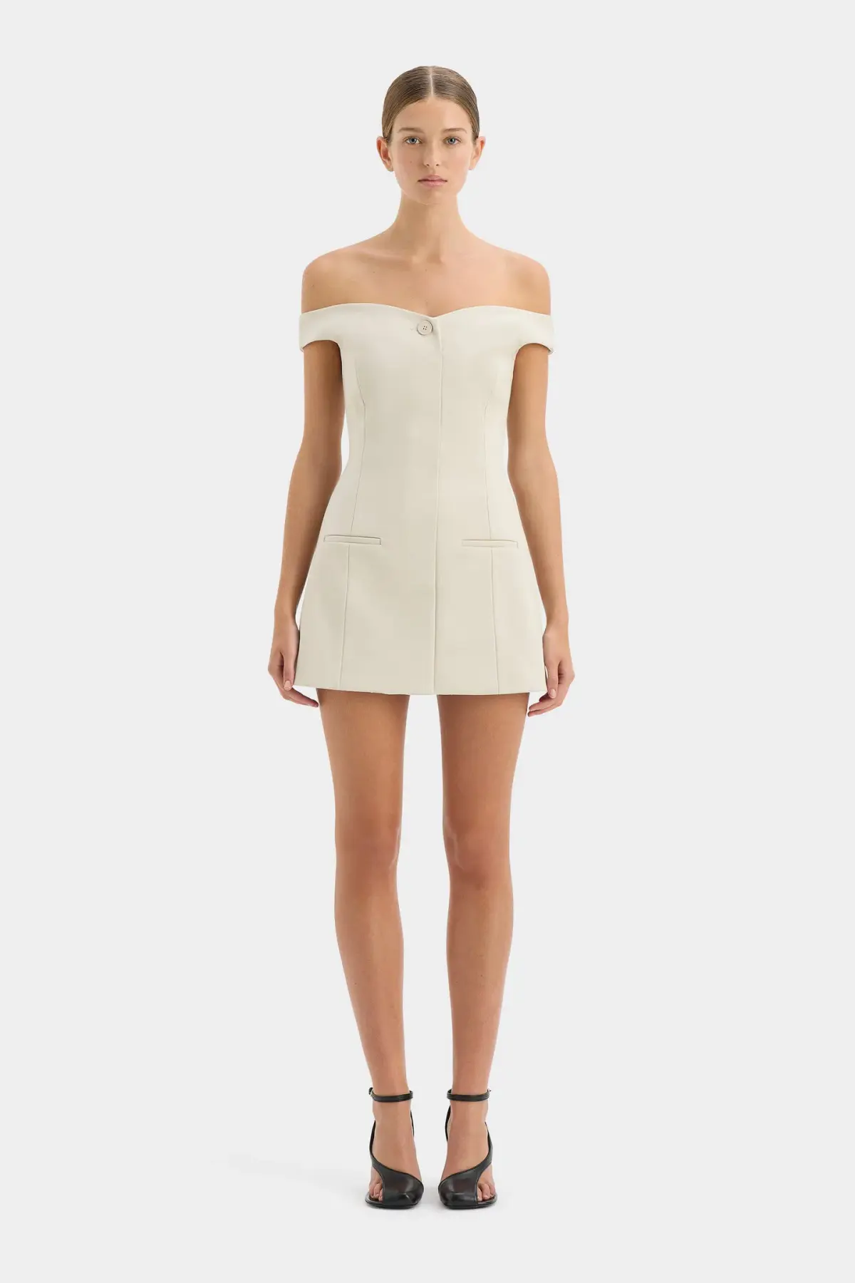 Sir the Label Sandrine Off Shoulder Mini Dress Ecru Size 1/Au 8 - Image 1
