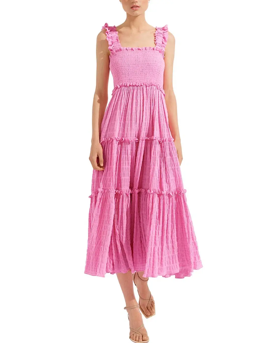 Steele  Everly Shirred Dress Pink Size XS / AU 6 - Image 1