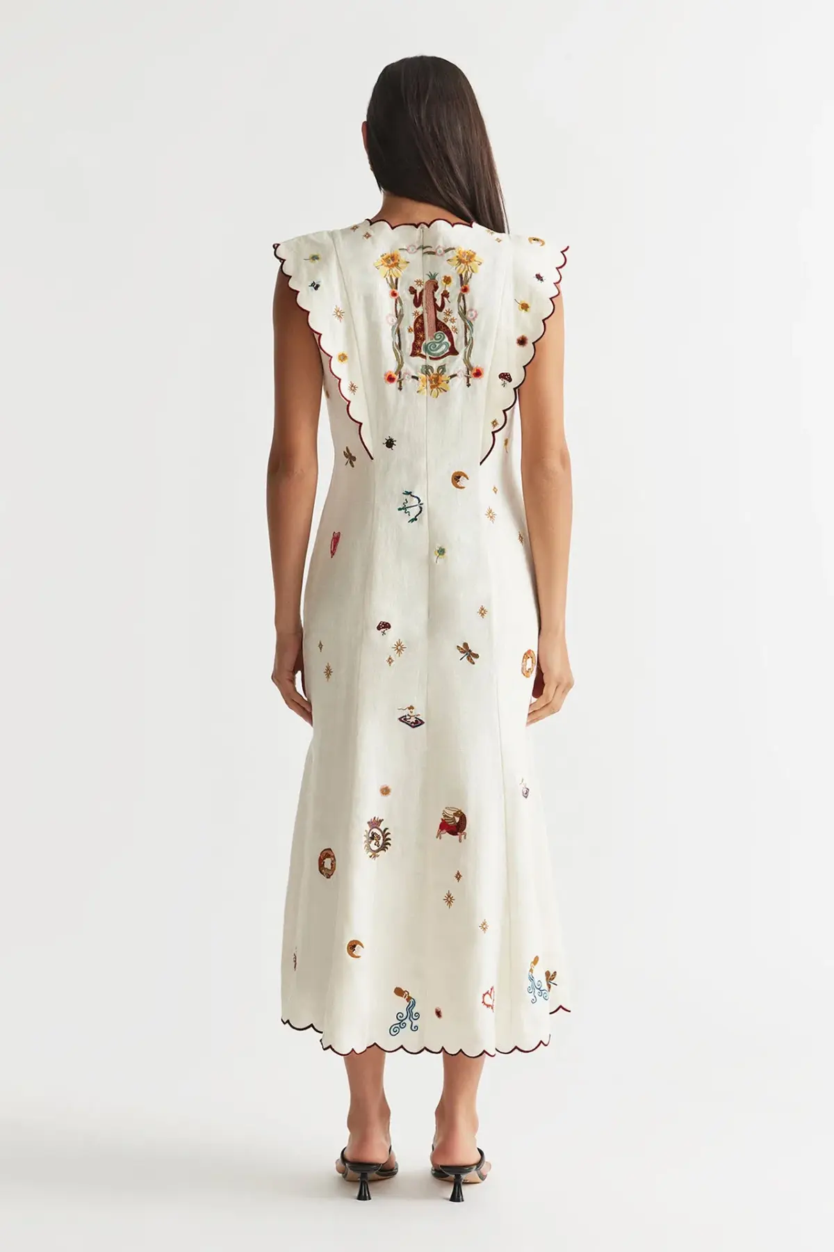 Antipodean Queen of Hearts Panelled Midi Dress Multi Size 10 - Image 2