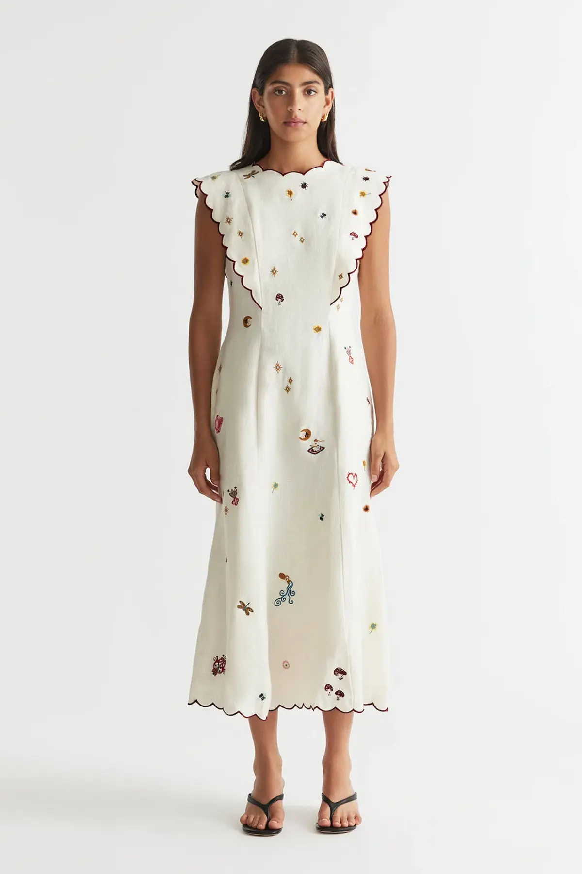 Antipodean Queen of Hearts Panelled Midi Dress Multi Size 10 - Image 1
