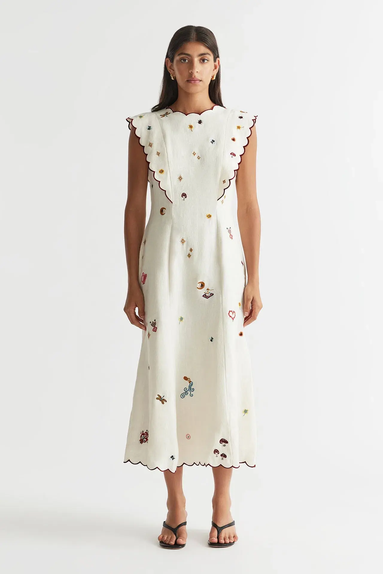 Antipodean Queen of Hearts Panelled Midi Dress Multi Size 10 - Image 1