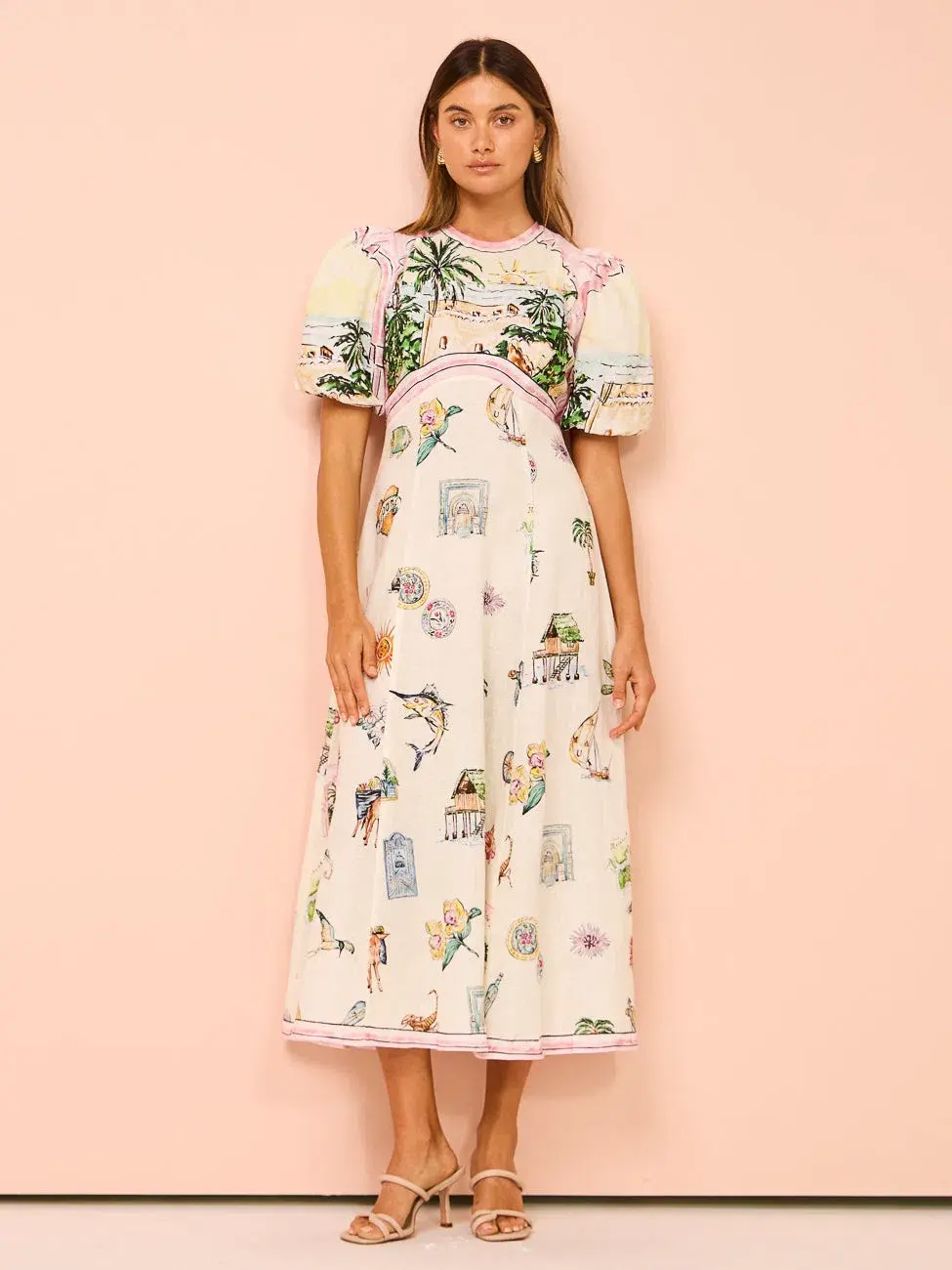 Alemais Sunset Midi Dress Multi Size 10 - Image 1