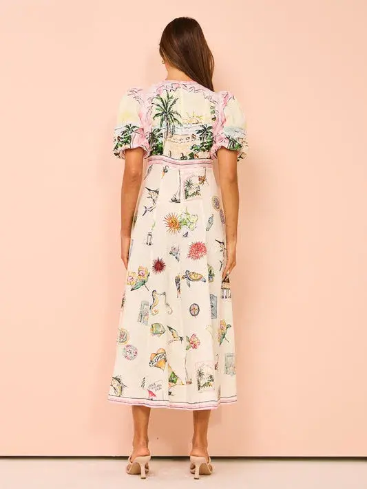 Alemais Sunset Midi Dress Multi Size 10 - Image 3