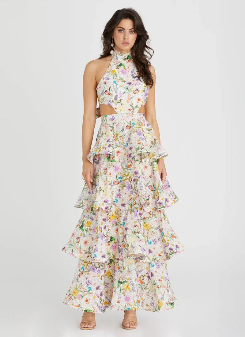 Aqua Blu Heather Dress Jardine Print Size 10 - Image 3