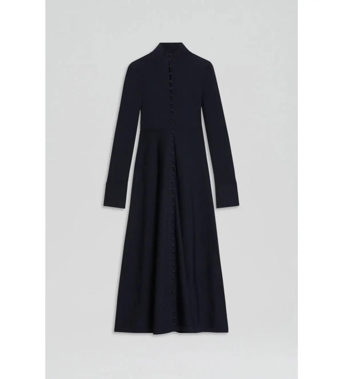 Scanlan Theodore Crepe Knit Button Polo Midi Dress in Navy Size 6 - Image 4