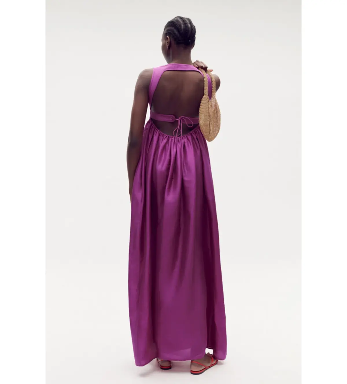 Oroton Strappy Maxi Sundress in Magenta Size 12 - Image 3