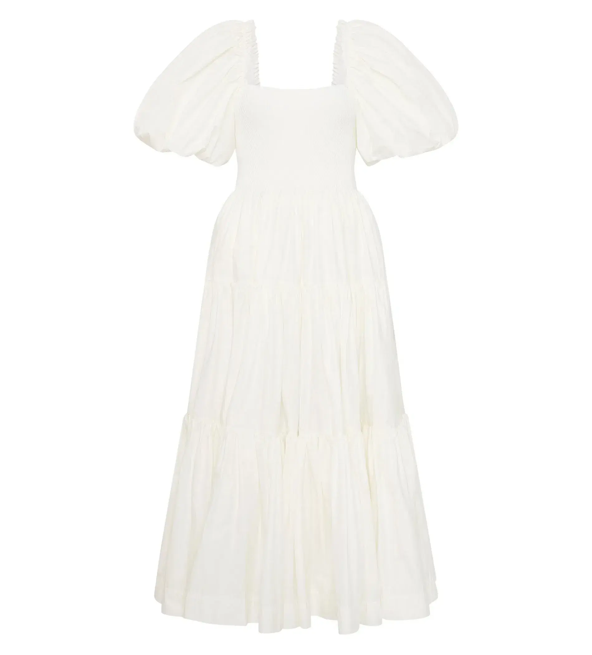 Aje Casa Puff Sleeve Midi Dress White Size 10 - Image 4