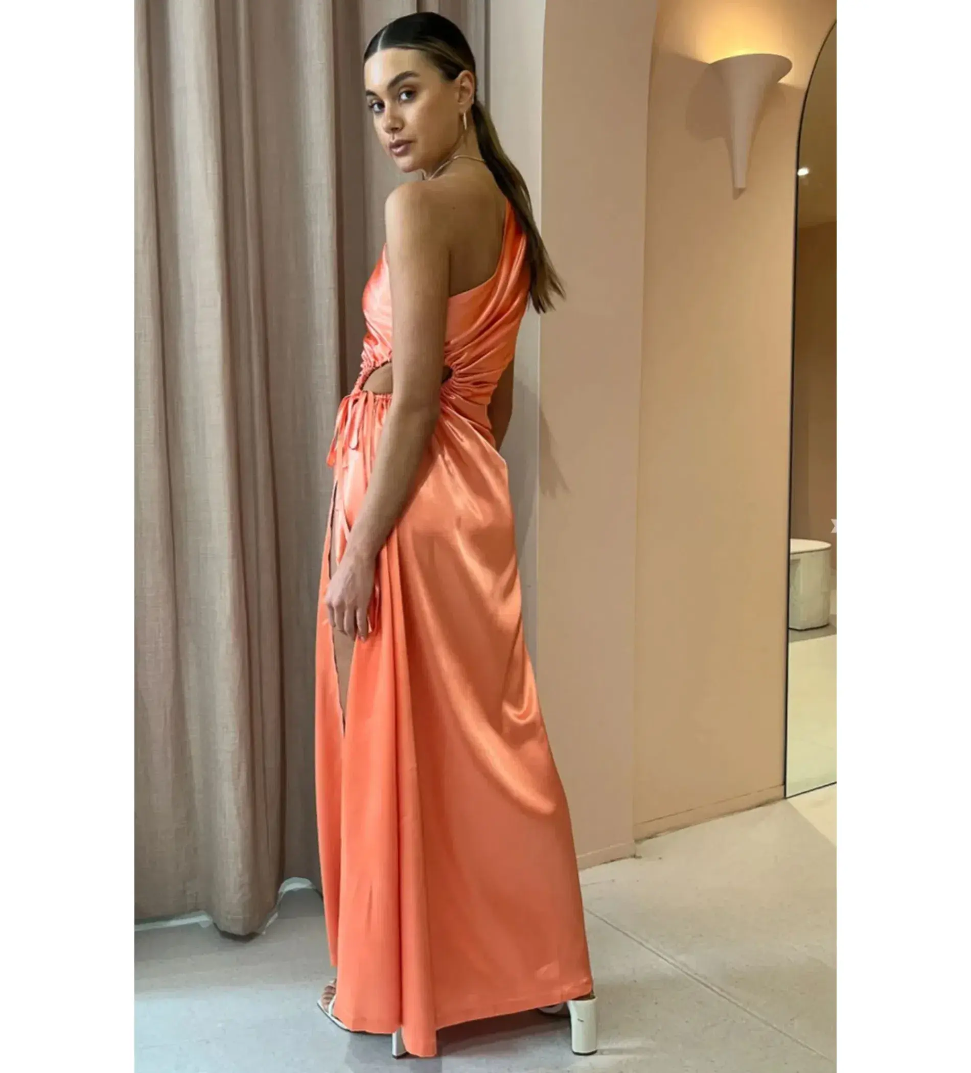 Sonya Moda Nour Maxi Dress Peach Size 6 - Image 3