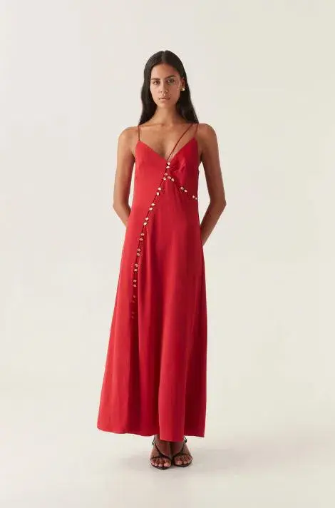 Aje Riddle Button Down Maxi Dress Red Size 12 - Image 4