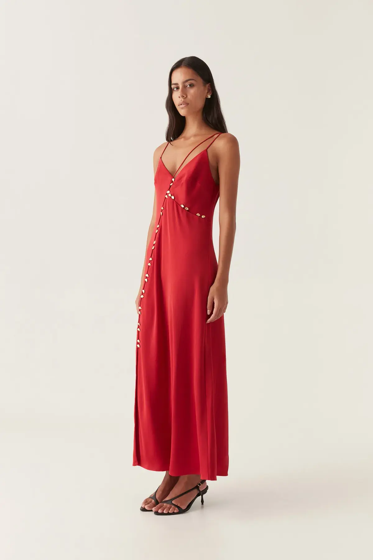 Aje Riddle Button Down Maxi Dress Red Size 12 - Image 1