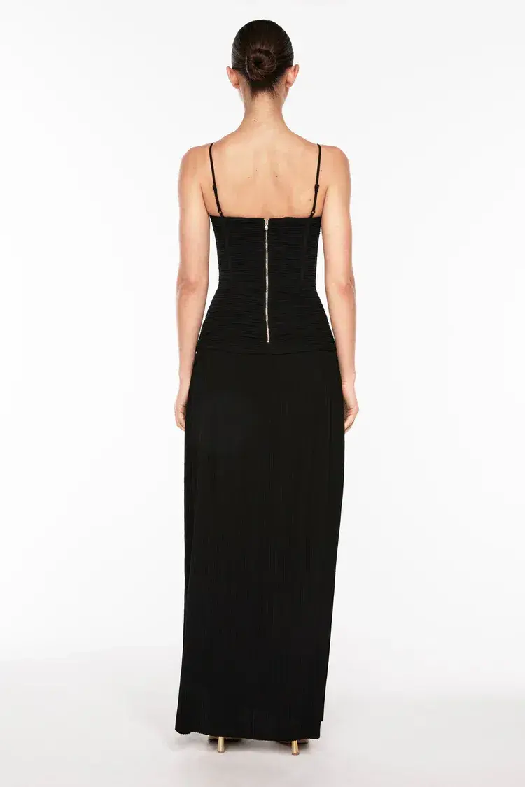 Manning Cartell Double Time Pleat Dress Black Altered Size 10 - Image 3