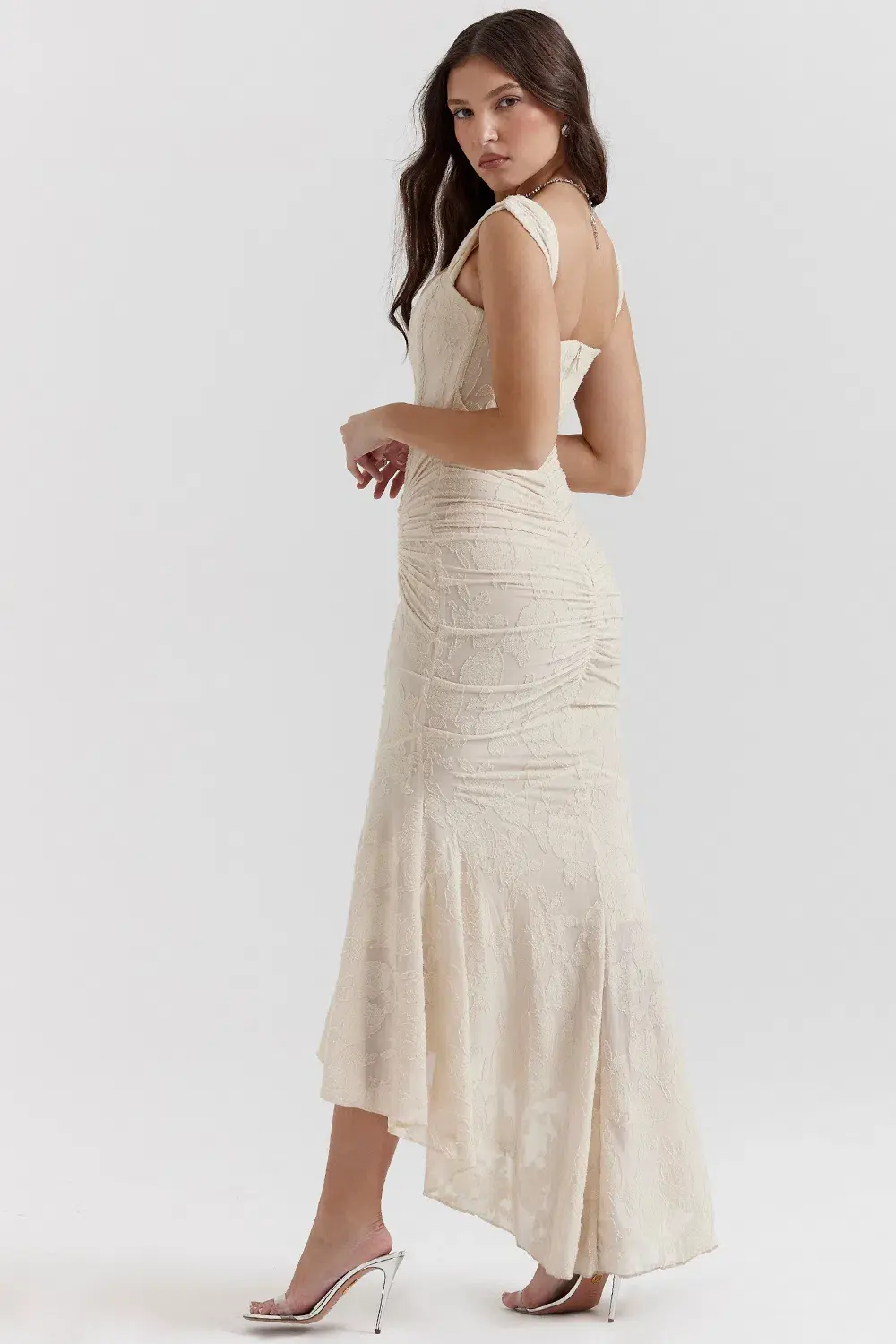 House of CB Cesca Floral Maxi Dress Vintage Cream Size XS / AU 6 - Image 2