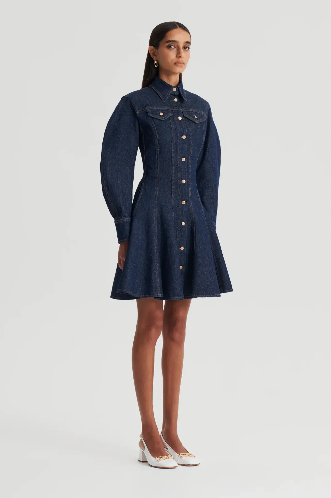 Scanlan Theodore Denim Mini Dress Indigo B Size M / AU 10 - Image 2