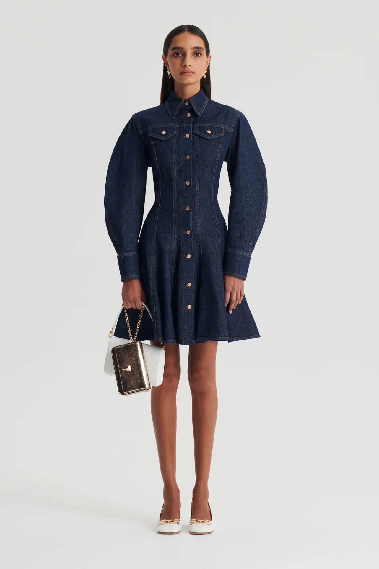 Scanlan Theodore Denim Mini Dress Indigo B Size M / AU 10 - Image 1