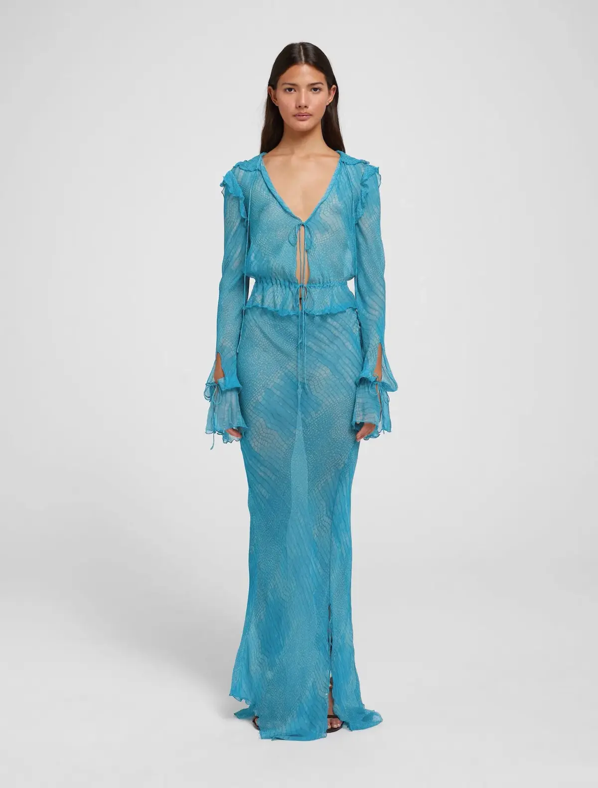 Rat & Boa Havana Top and Skirt Set Blue Print Size S / AU 8 - Image 1