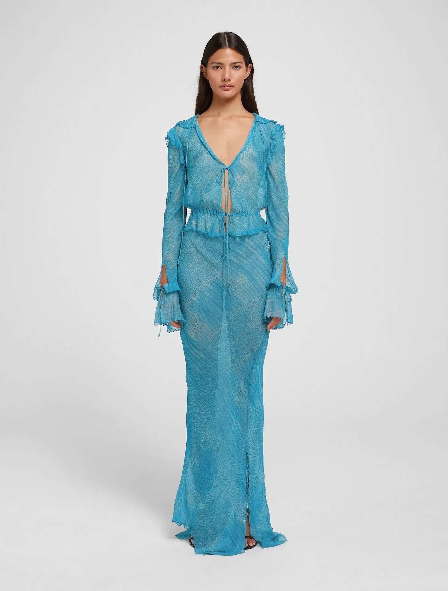 Rat & Boa Havana Top and Skirt Set Blue Print Size S / AU 8 - Image 1