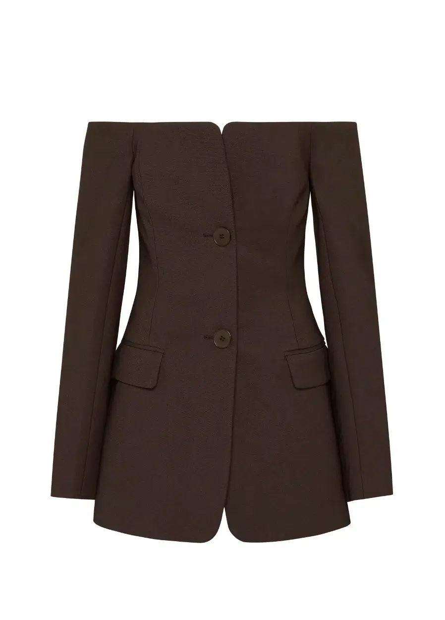 Sir the Label Sandrine Tailored Mini Dress in Chocolate Brown Size 1 / AU 8 - Image 14
