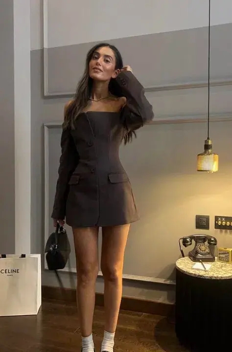 Sir the Label Sandrine Tailored Mini Dress in Chocolate Brown Size 1 / AU 8 - Image 12