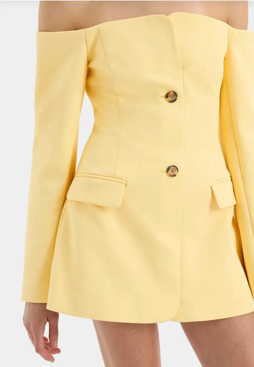 Sir the Label Sandrine Tailored Mini Dress in Limone Size 1 / AU 8 - Image 12