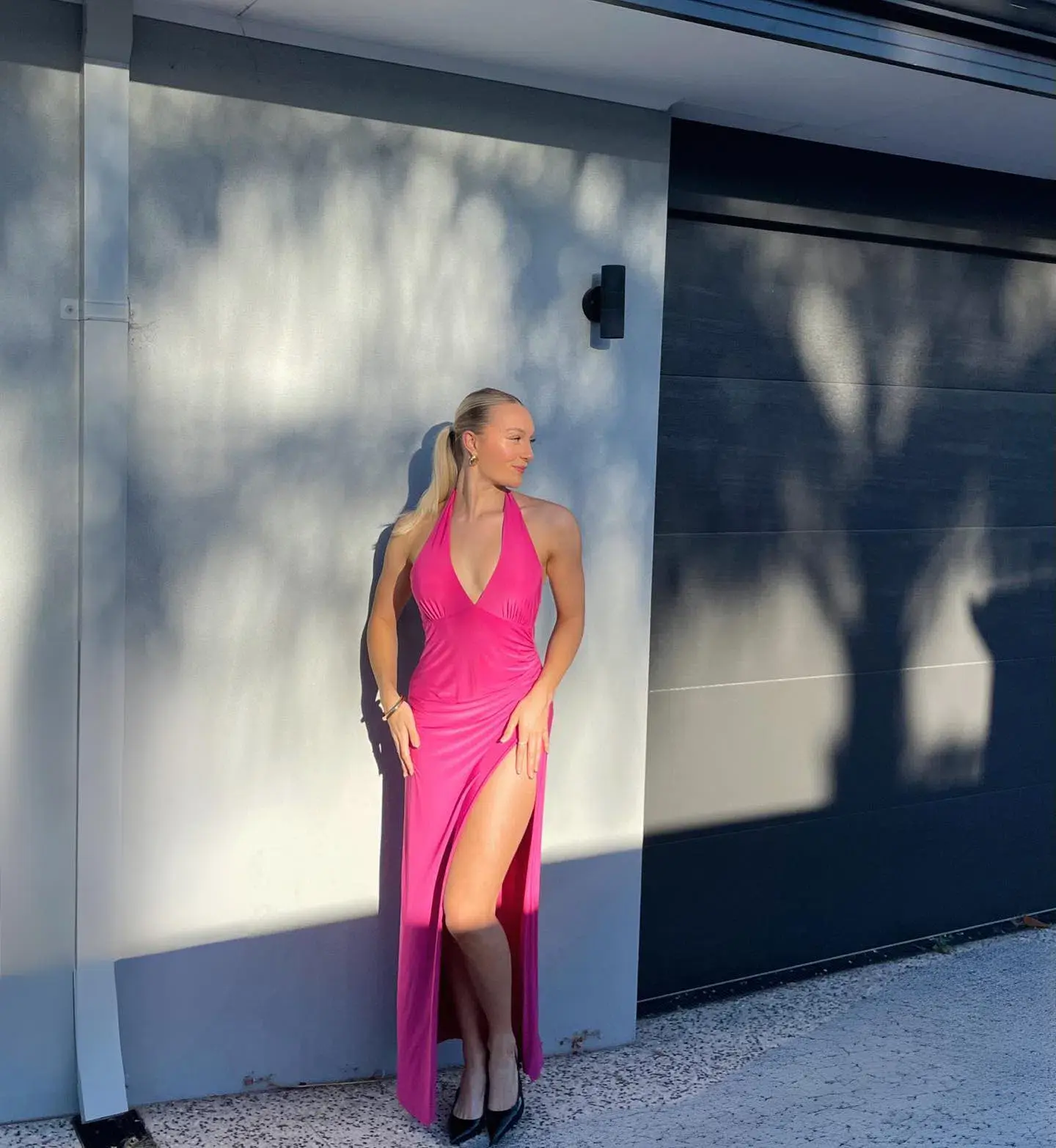 With Harper Lu Halter Maxi Dress in Fuchsia Size XS (AU 6) - Image 4