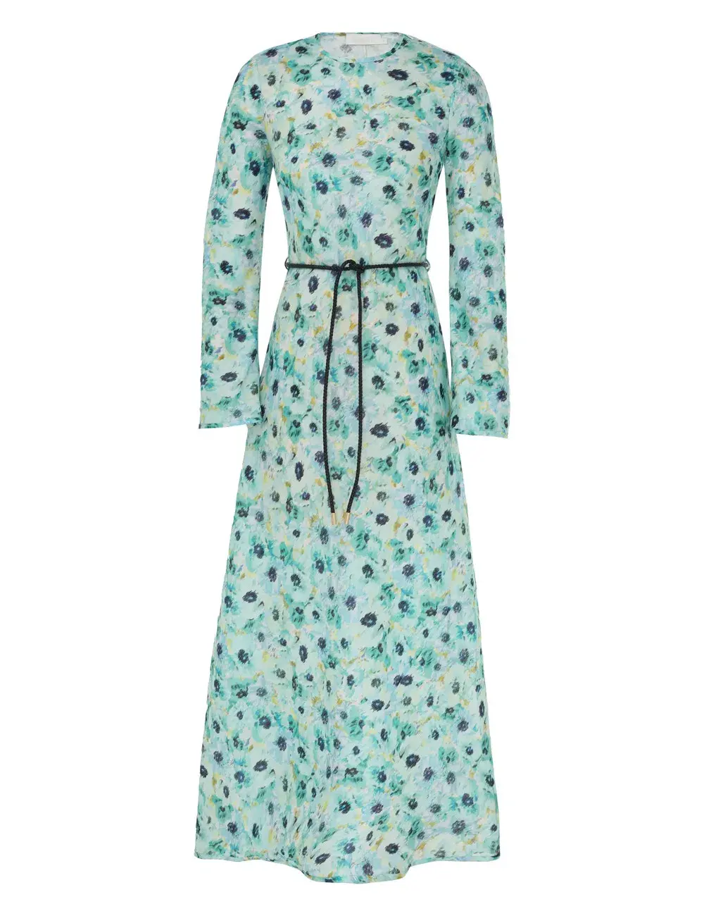 Zimmermann  Lightburst Bias Long Dress in Aqua Floral Size 2 / AU 12  - Image 4