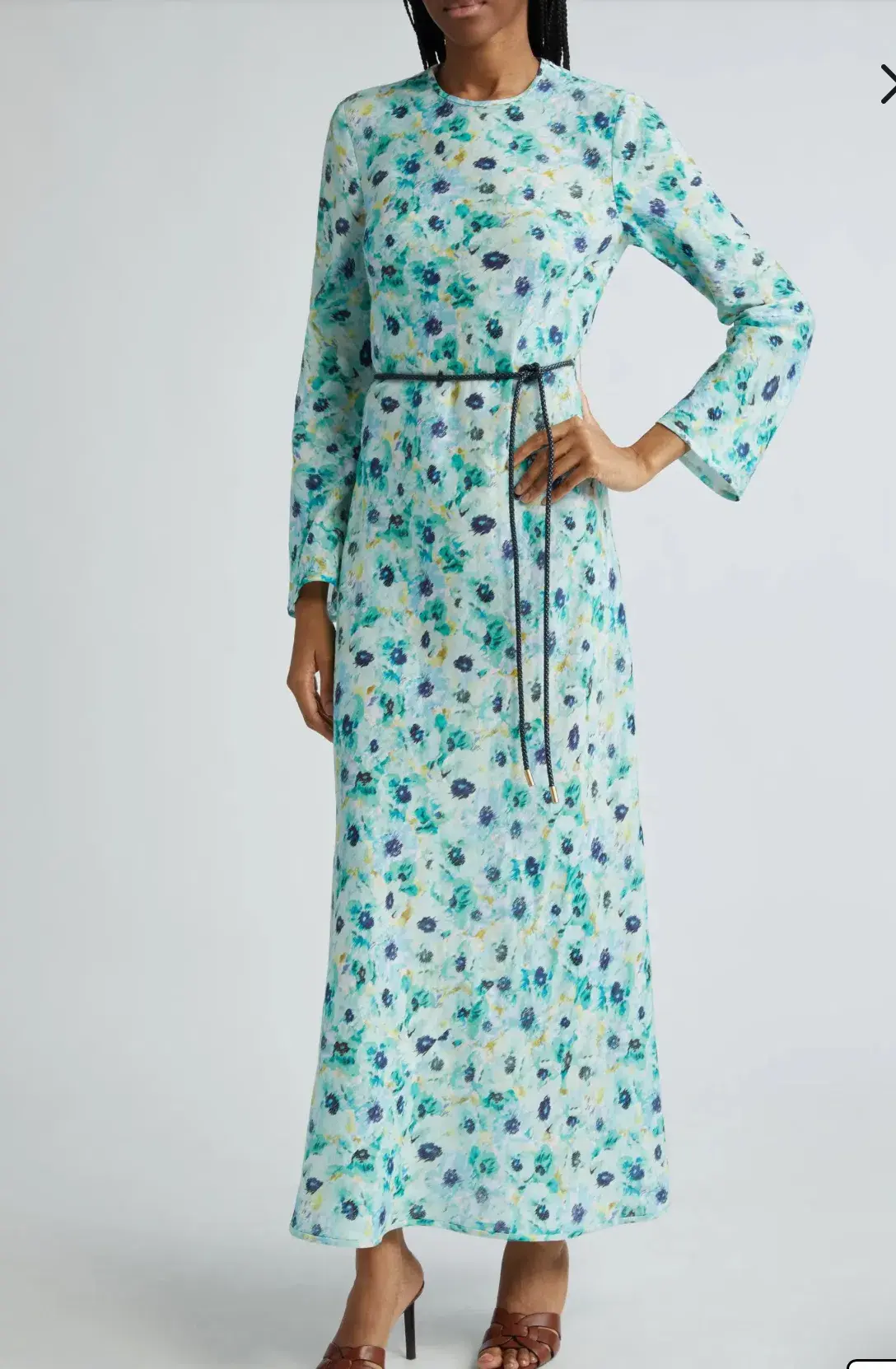 Zimmermann  Lightburst Bias Long Dress in Aqua Floral Size 2 / AU 12  - Image 3