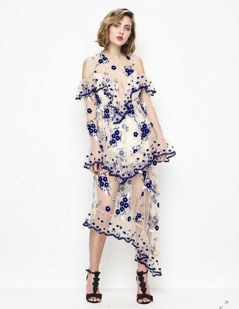 Alice McCall Mirage Gown Nude Blue Size 8 - Image 1