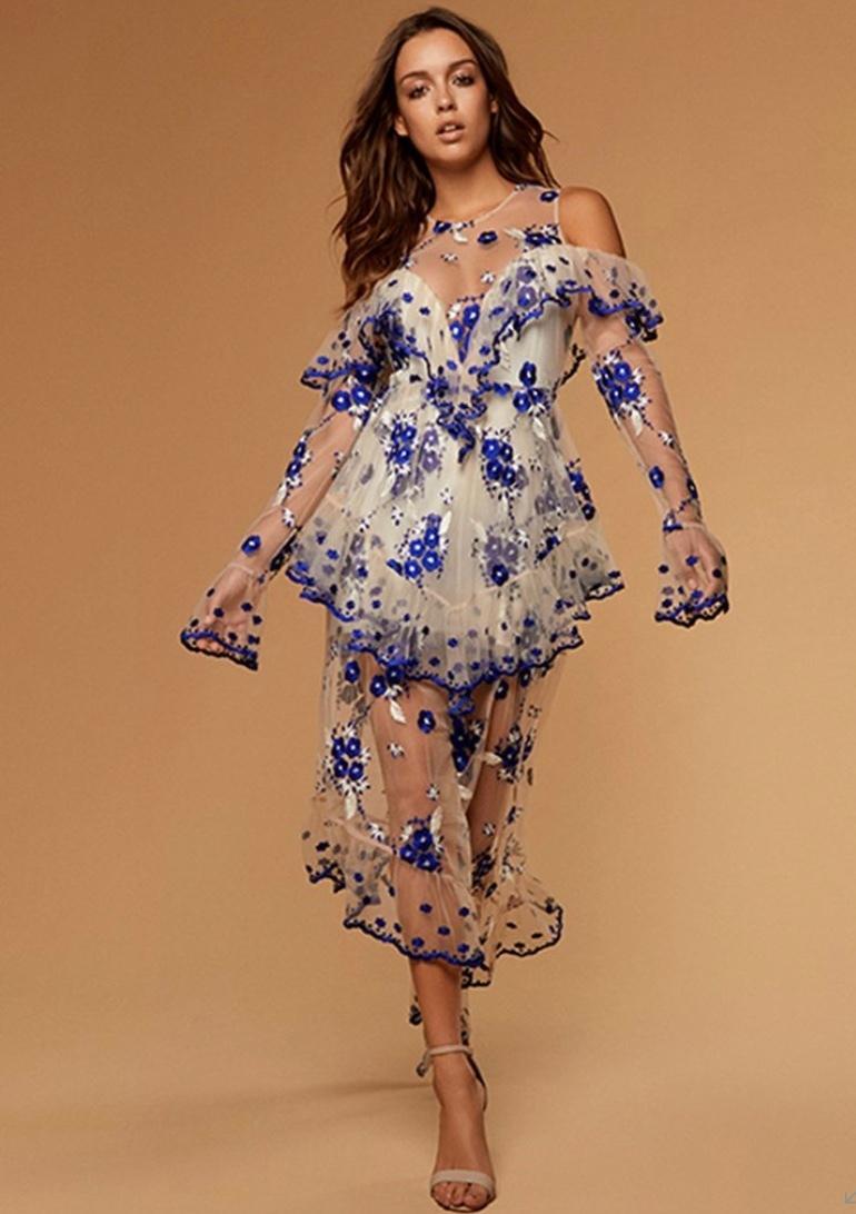 Alice McCall Mirage Gown Nude Blue Size 8 - Image 4