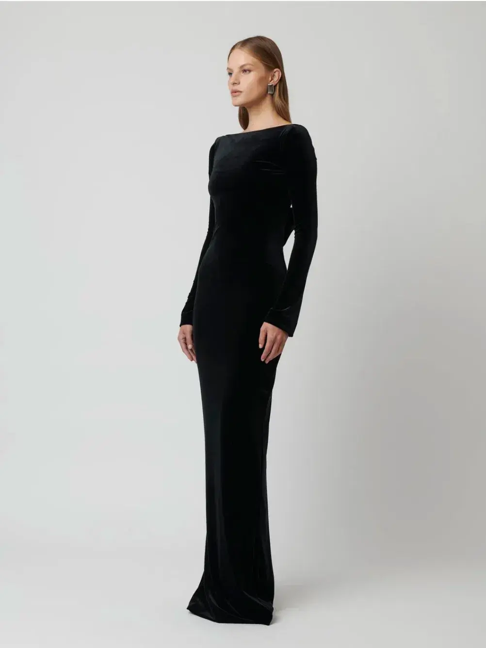 Effie Kats Yasmin Maxi Dress Black Velvet Size XS / AU 6 - Image 3