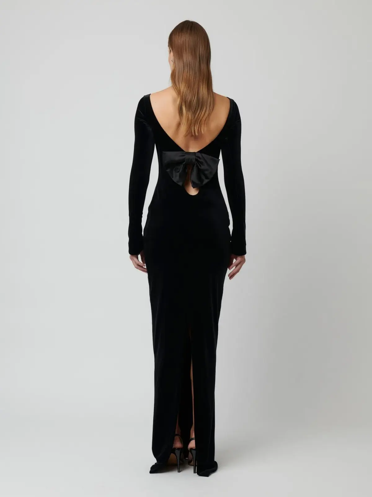 Effie Kats Yasmin Maxi Dress Black Velvet Size XS / AU 6 - Image 1