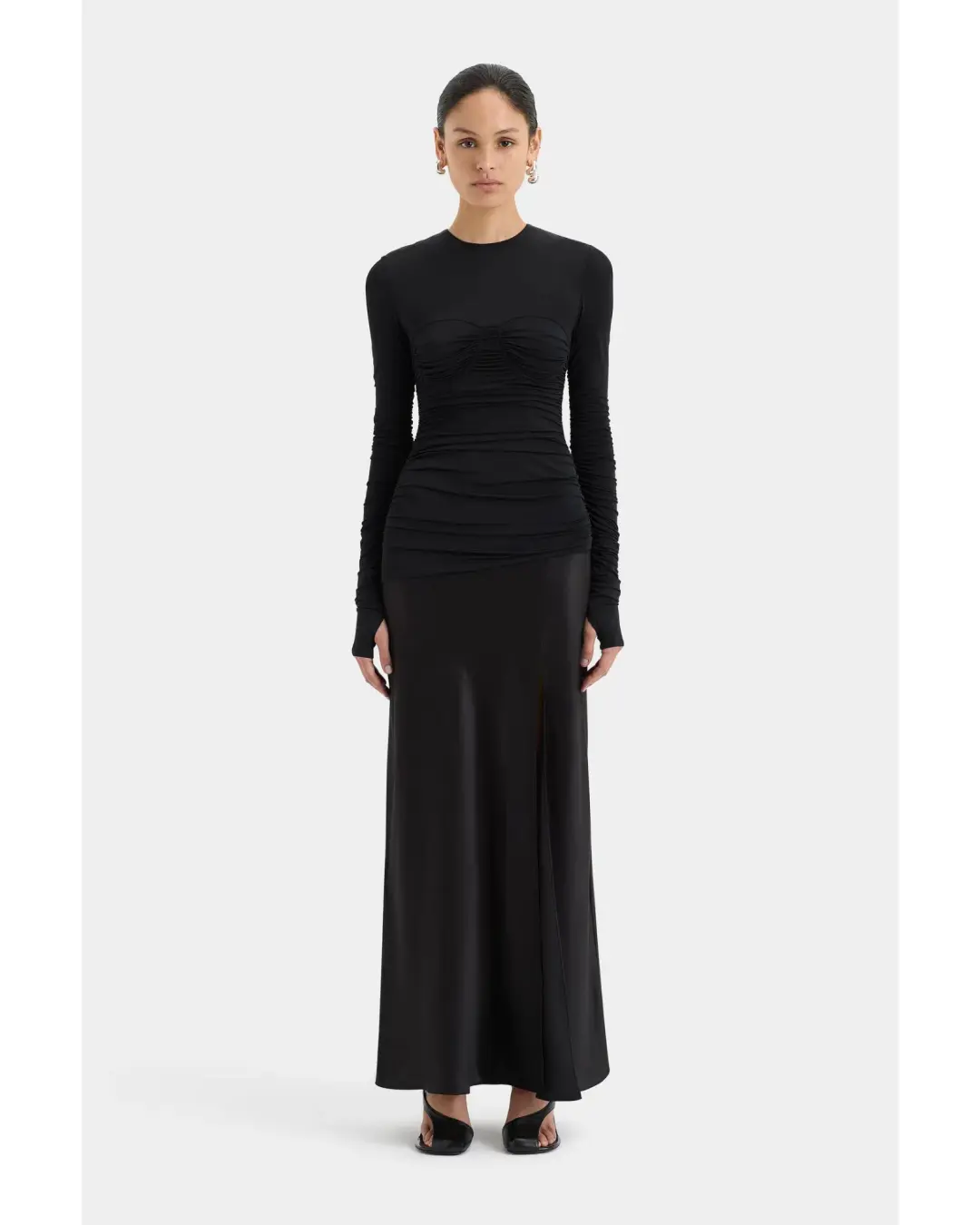 Sir the Label Alessia Draped Gown Black Size 2 / AU 10 for rent on The Volte - main image