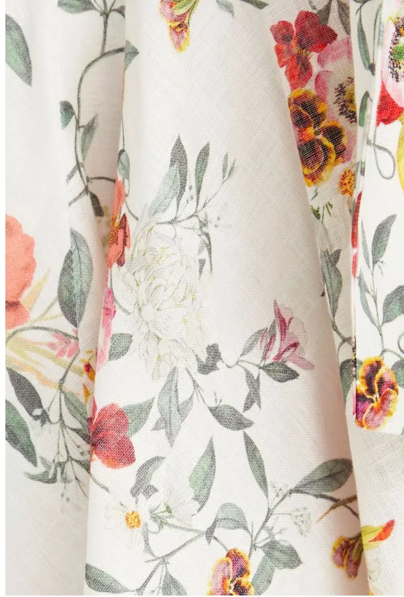 Zimmerman Pleated Linen Mini Wrap Dress Floral Print Size 1 / AU 10 - Image 4
