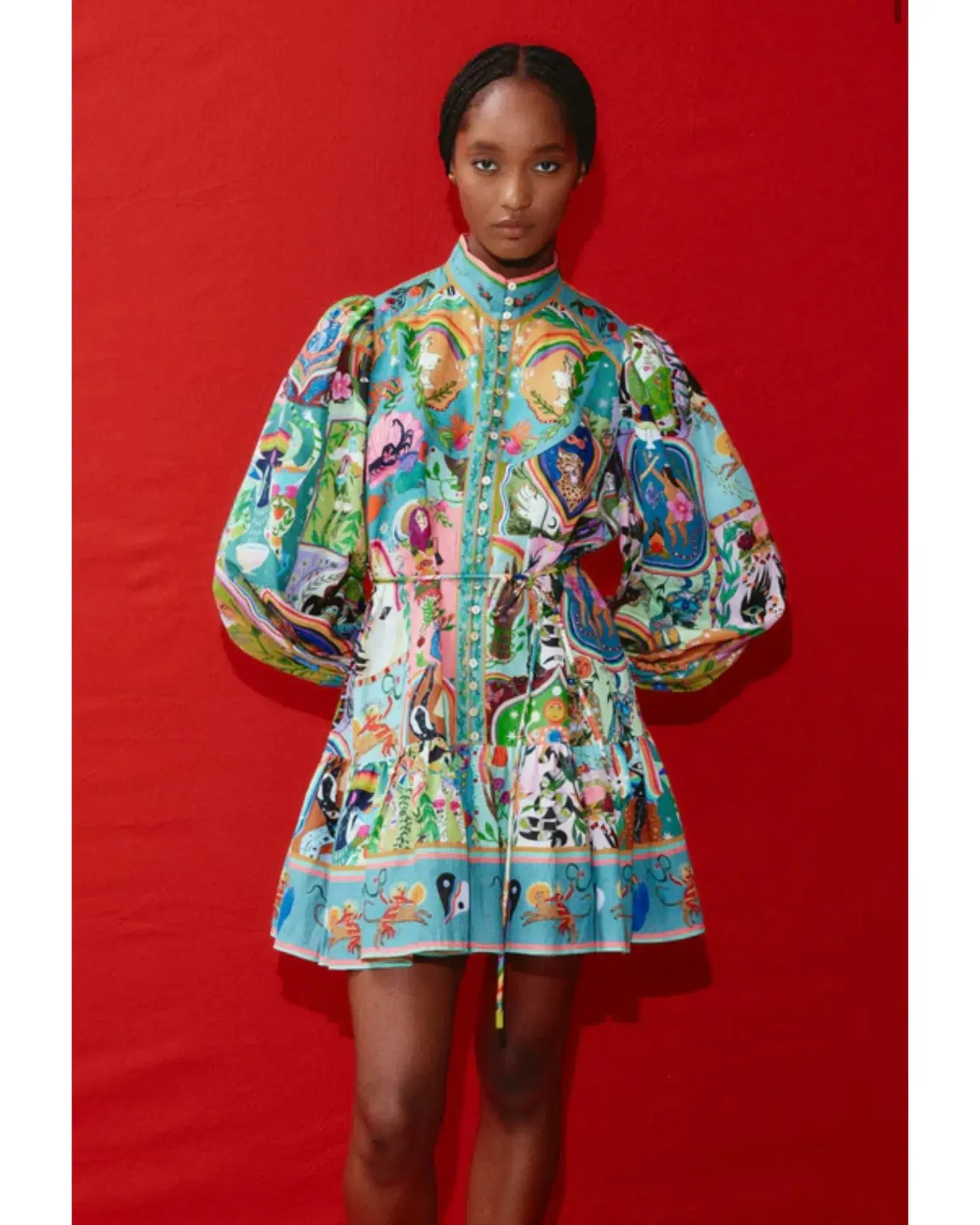 Alemais Evergreen Mini Dress Multi Size AU 14 - Image 2
